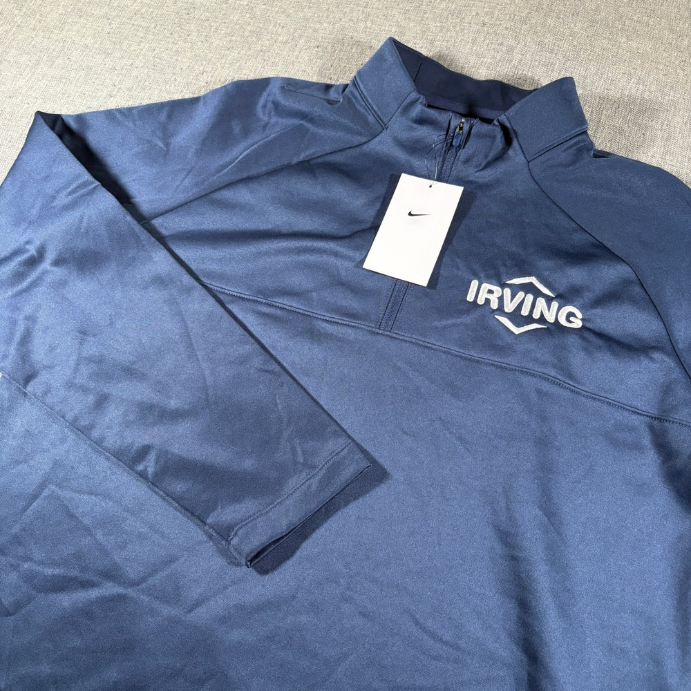 NWT Nike Golf Pullover Mens Large Navy Blue Fleece Quarter‎ Zip AH6254-410